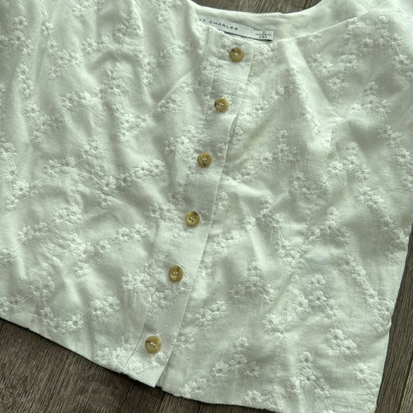 Merritt Charles Romeo Blouse - White Floral Embroidery S - Picture 5 of 8